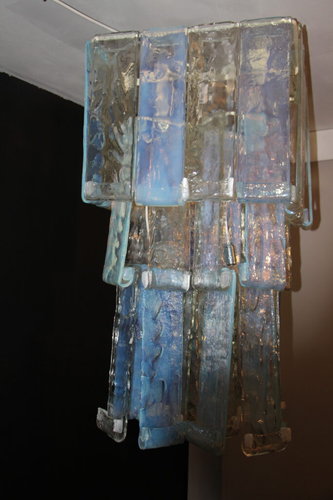 Vintage Chandelier in Iridescent Glass
