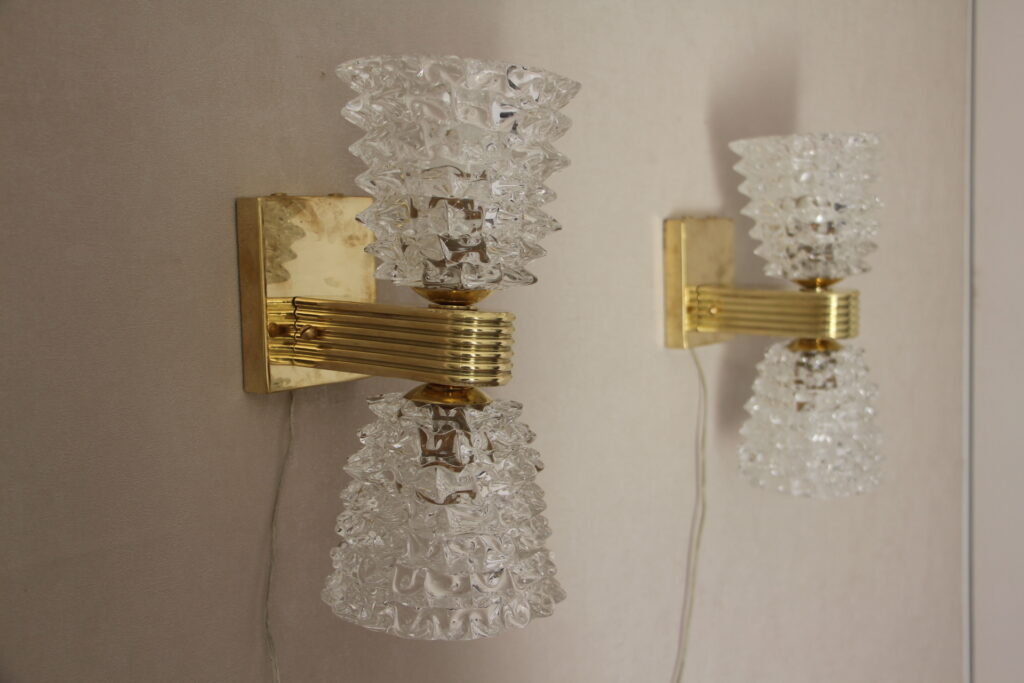 Rostrato Clear Glass Sconces