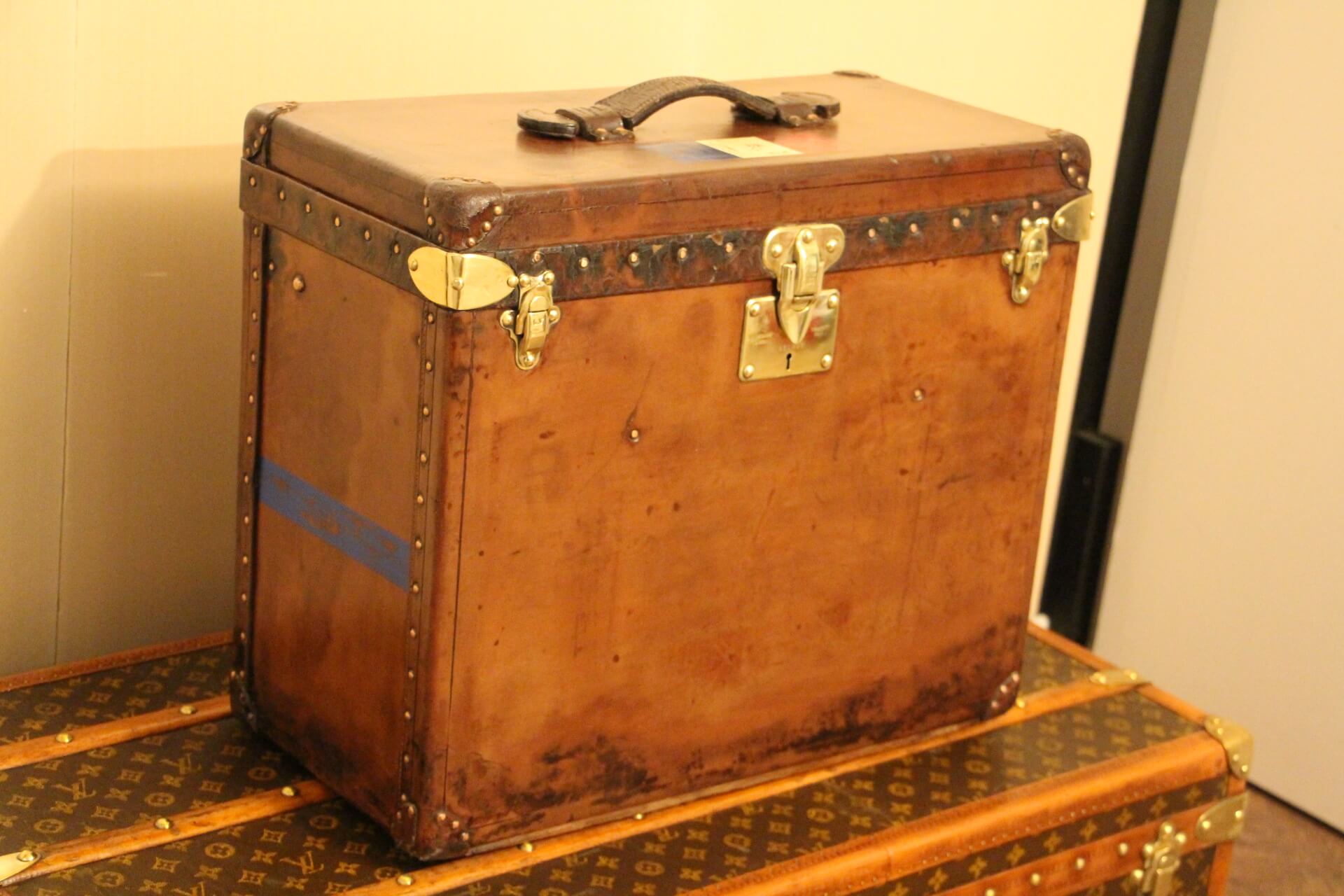 All Leather Louis Vuitton Hat Trunk, circa 1890-1900s
