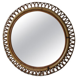 Vintage 1960s Round Wall Mirror by Franco Albini