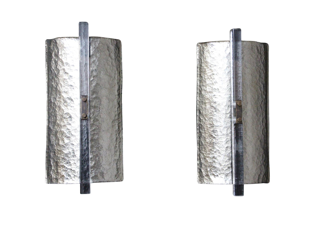 modern silver Murano glass wall sconces