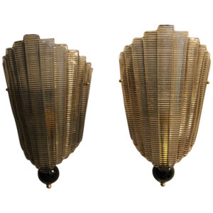 Pair of sconces in smoked textured