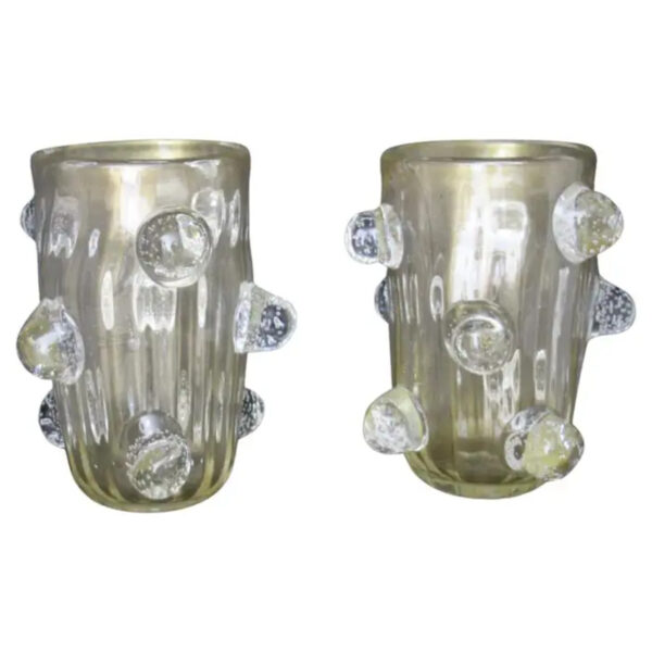 Golden Murano Glass Vases