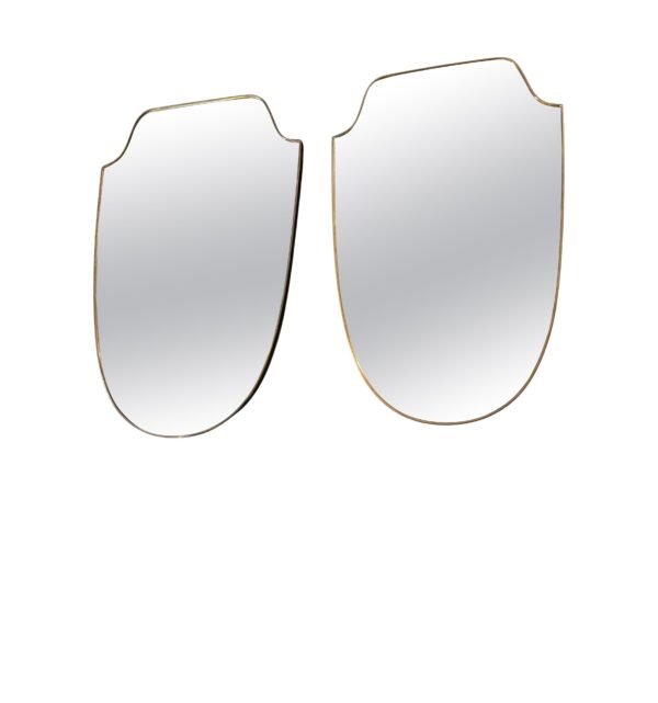 Modernist Brass Wall Mirror