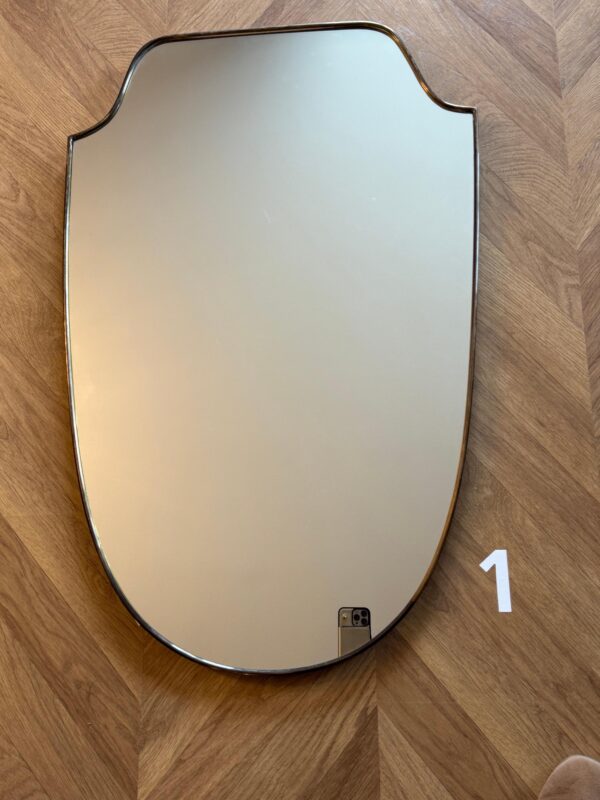 Modernist Brass Wall Mirror