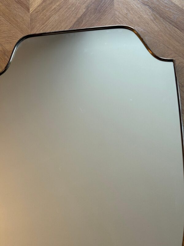 Modernist Brass Wall Mirror
