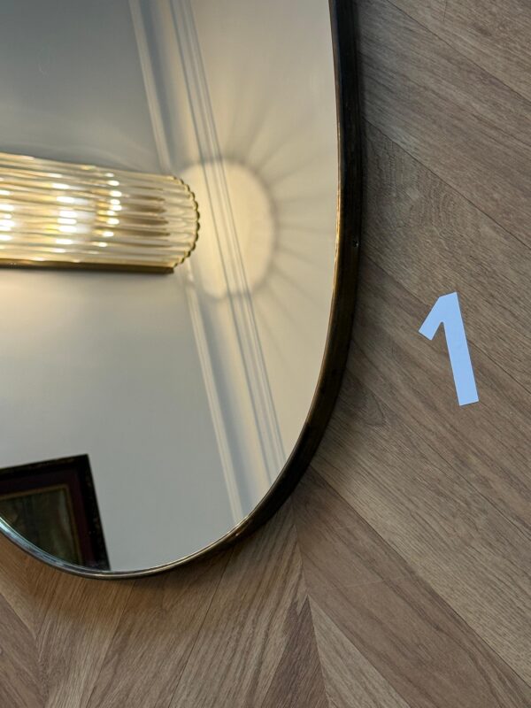 Modernist Brass Wall Mirror