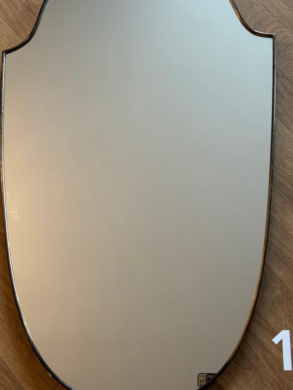 Modernist Brass Wall Mirror