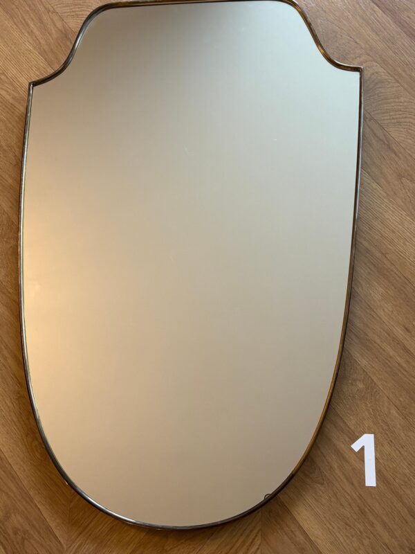 Modernist Brass Wall Mirror