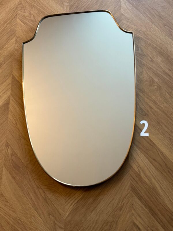 Modernist Brass Wall Mirror