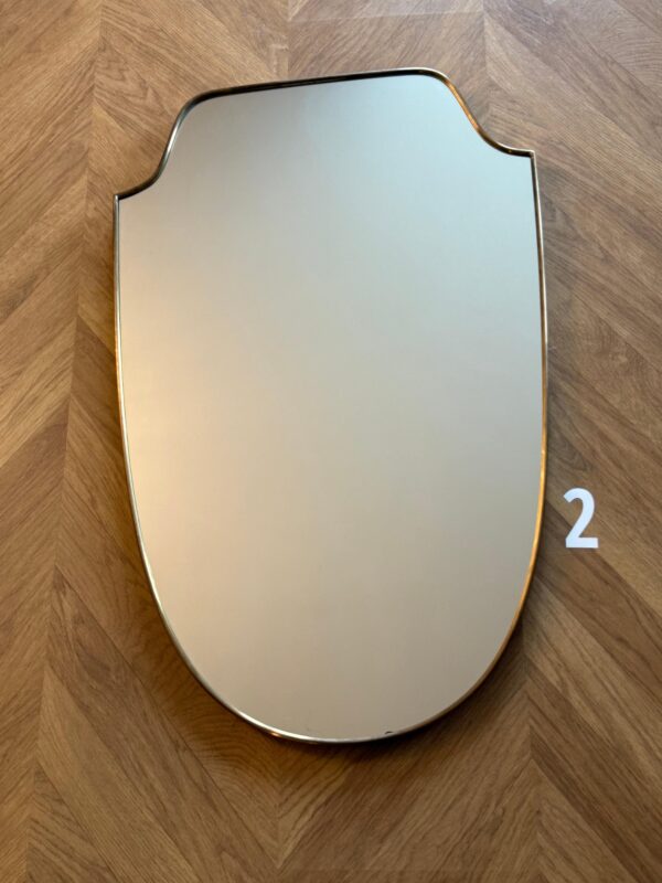 Modernist Brass Wall Mirror