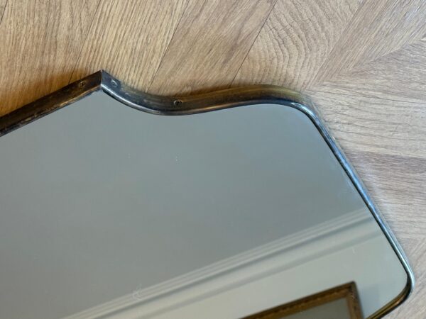 Modernist Brass Wall Mirror